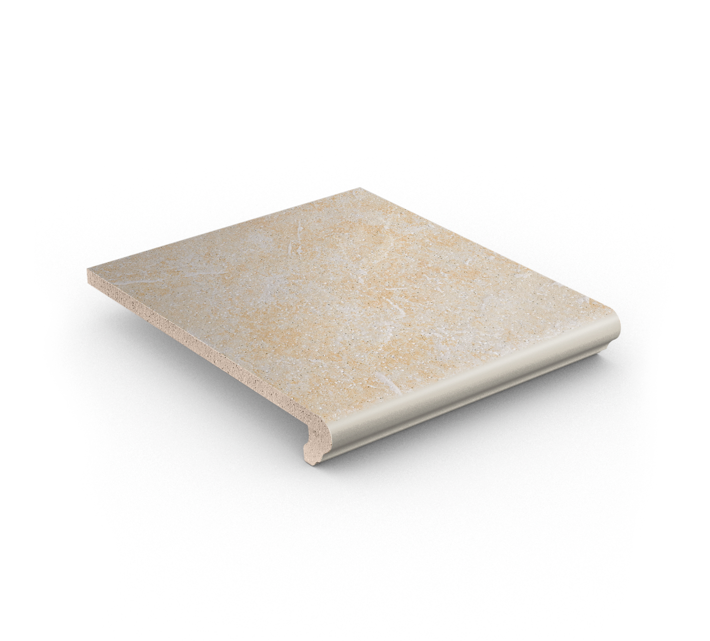 Клинкерная ступень флорентинер противоскользящая плитка Stroeher KERAPLATTE ROCCIA 833 corda 340*294*12 мм