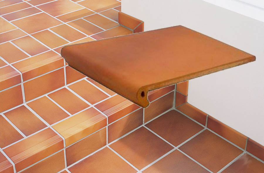 Клинкерная ступень флорентинер противоскользящая плитка EURAMIC CLASSIC 305 puma 340*240*12 мм