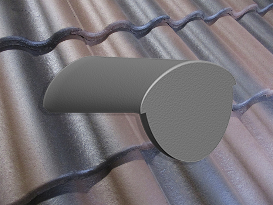 Конечная коньковая черепица натуральная цементно-песчаная Antik коричневый 85, Осенний лист Kriastak Baltic tile