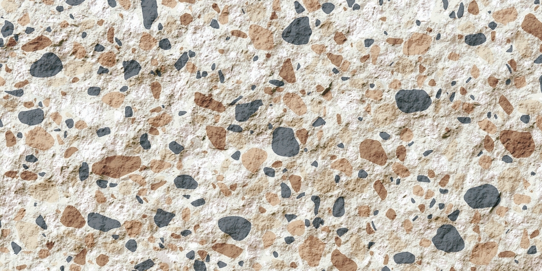 Rough Surface Starry (камень светло-бежевый со структуру терраццо)— гибкий камень 3000×1200 мм