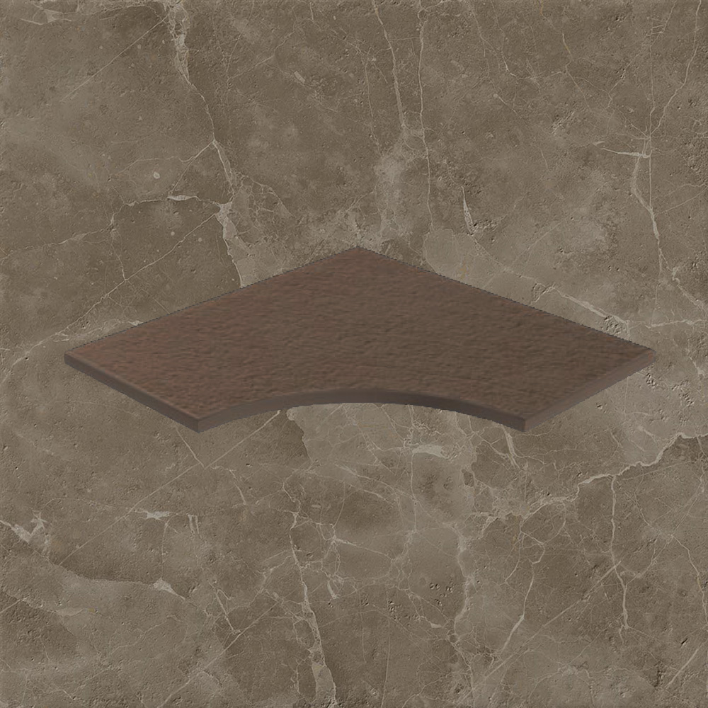 Тротуарная плитка Светло-коричневая Lastra. Спец. Элемент- Бортик Изогнутый Закругленный 30 Супернова Стоун Грей \ Supernova Stone Grey Curvilineo Round 30 300х600х20мм