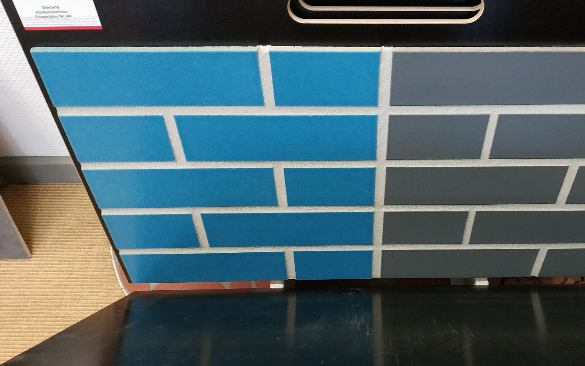 Фасадная Термопанель из пенополистирола ППС 60 мм с Клинкерной Глазурованной плиткой Hellblau 340, 240*71*10 мм