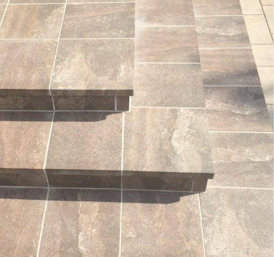 Клинкерная Ступень лофт Угловая противоскользящая плитка Stroeher KERAPLATTE EPOS 957 kawe 340*340*35*11 мм