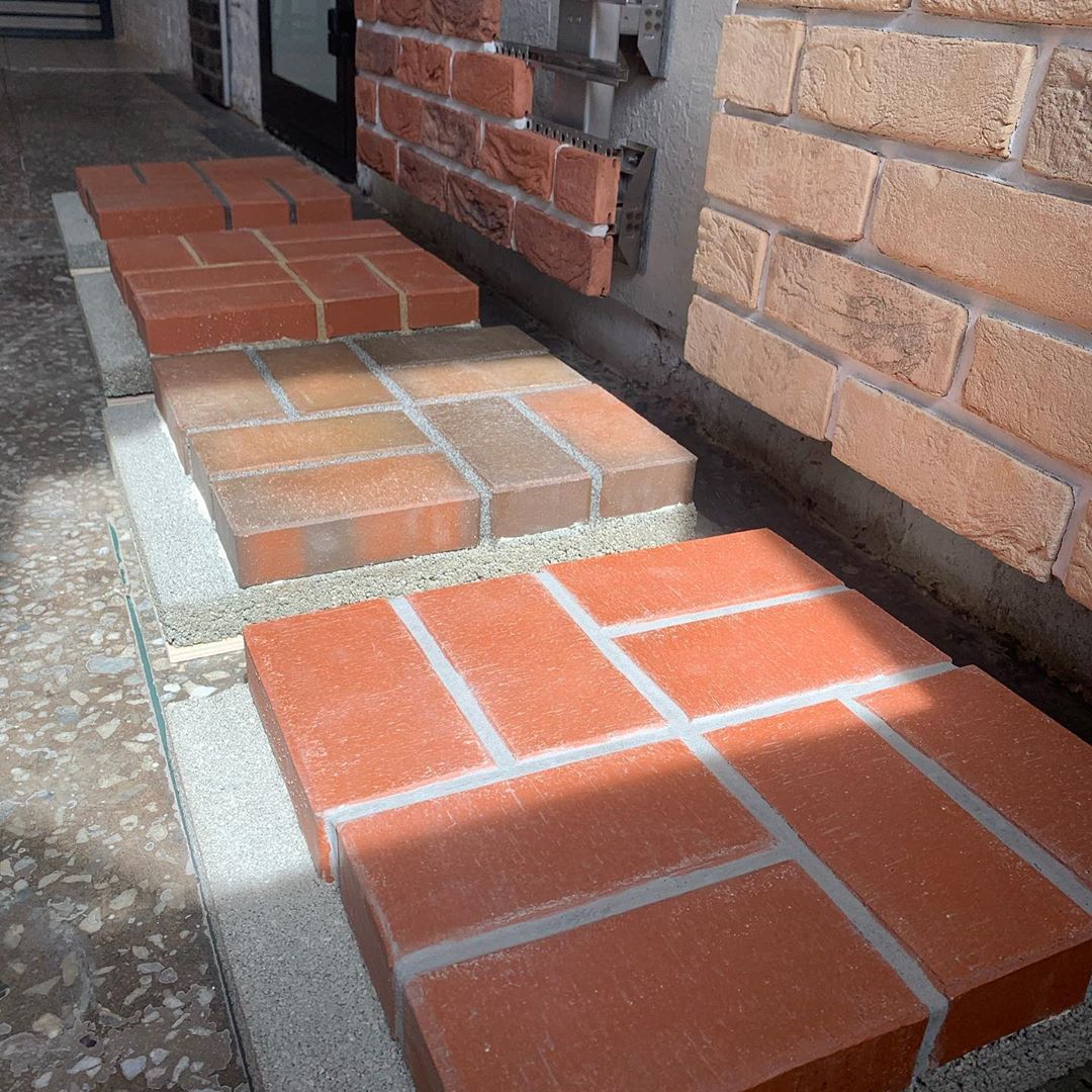 Тротуарная плитка / брусчатка Клинкерная ЛСР красный флэшинг "Ноттингем" 200*100*50 мм