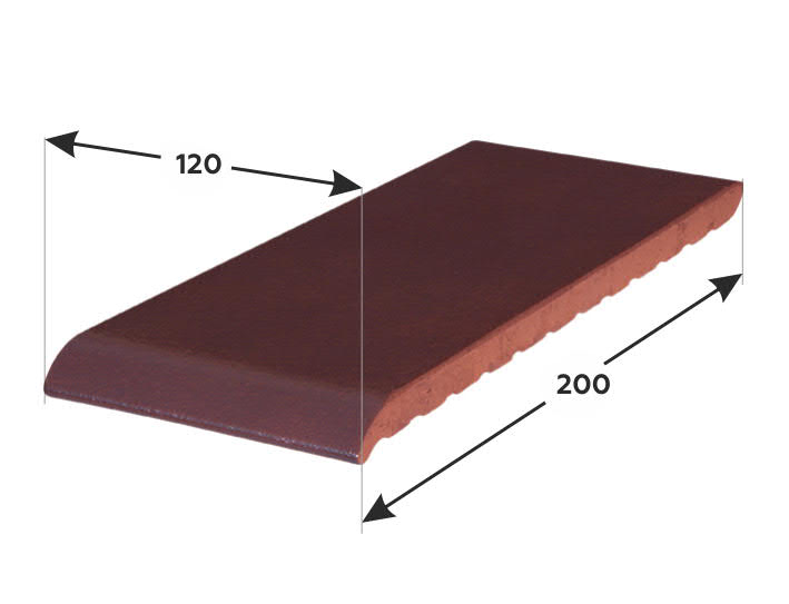 200*120*15 мм ОК20-07 бордо, Клинкерный подоконник, отлив - фасад дома klinker