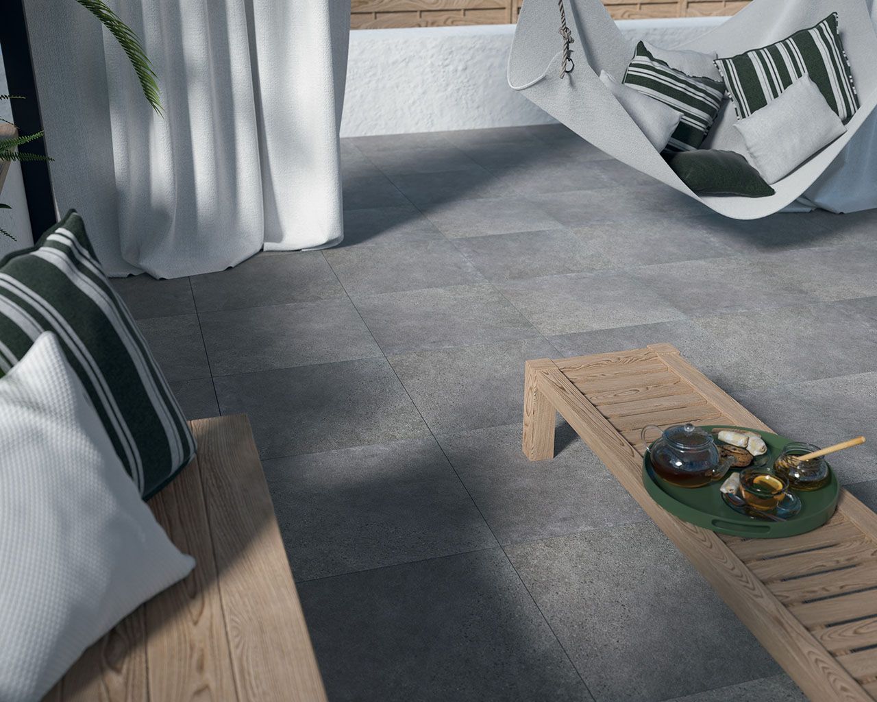 Optimal Grafit 20 мм тротуарная плитка уличная, противоскользящая, керамогранитная 595*595*20 мм Paradyz