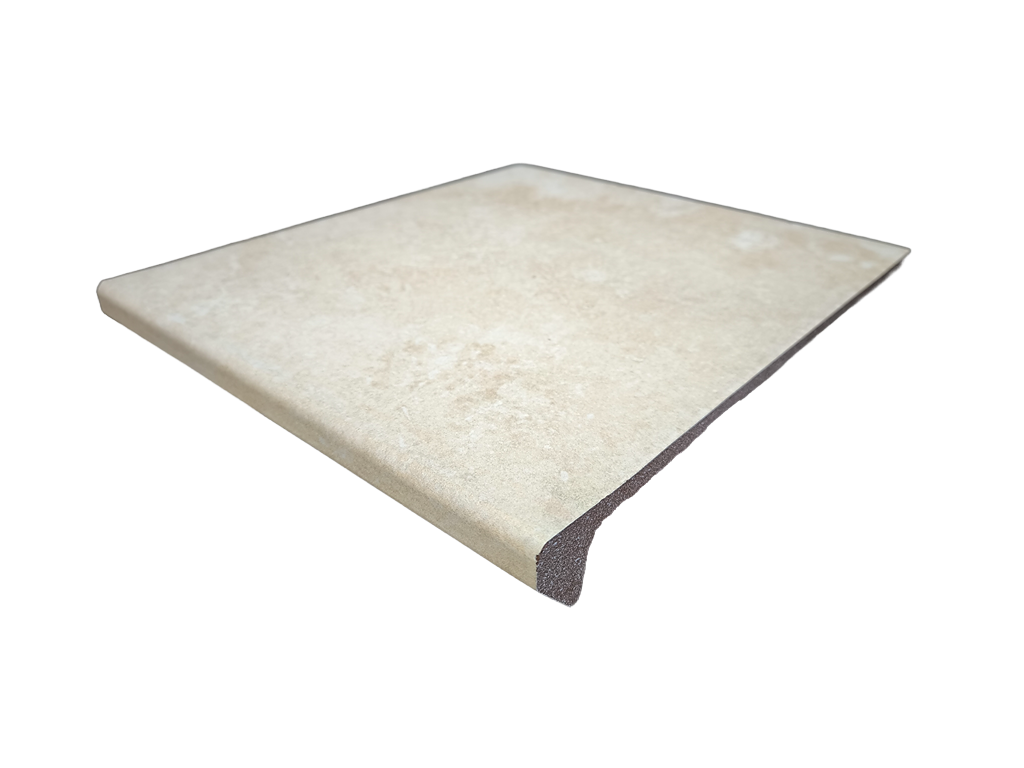 Scandiano Beige ступень флорентинер противоскользящая с капиносом, бежевая 330x300x11 мм