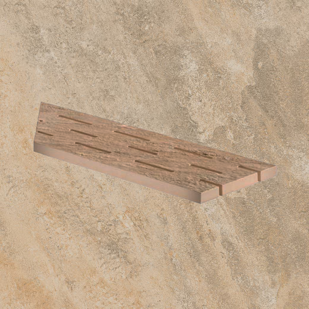 Тротуарная плитка Бежевая-золото Lastra. Спец. Элемент- Решетка Угловая Лс 20x60 Лэндстоун Голд \ Landstone Gold Griglia Angolo Sx 200х600х20мм