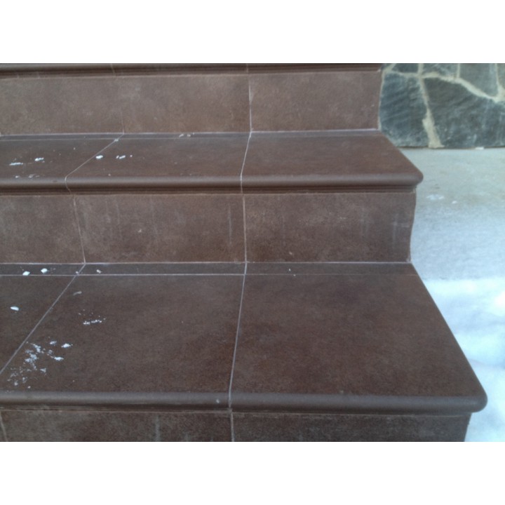 Клинкерная ступень флорентинер противоскользящая плитка Interbau Nature Art Umbra braun, 360*320*9,5 мм