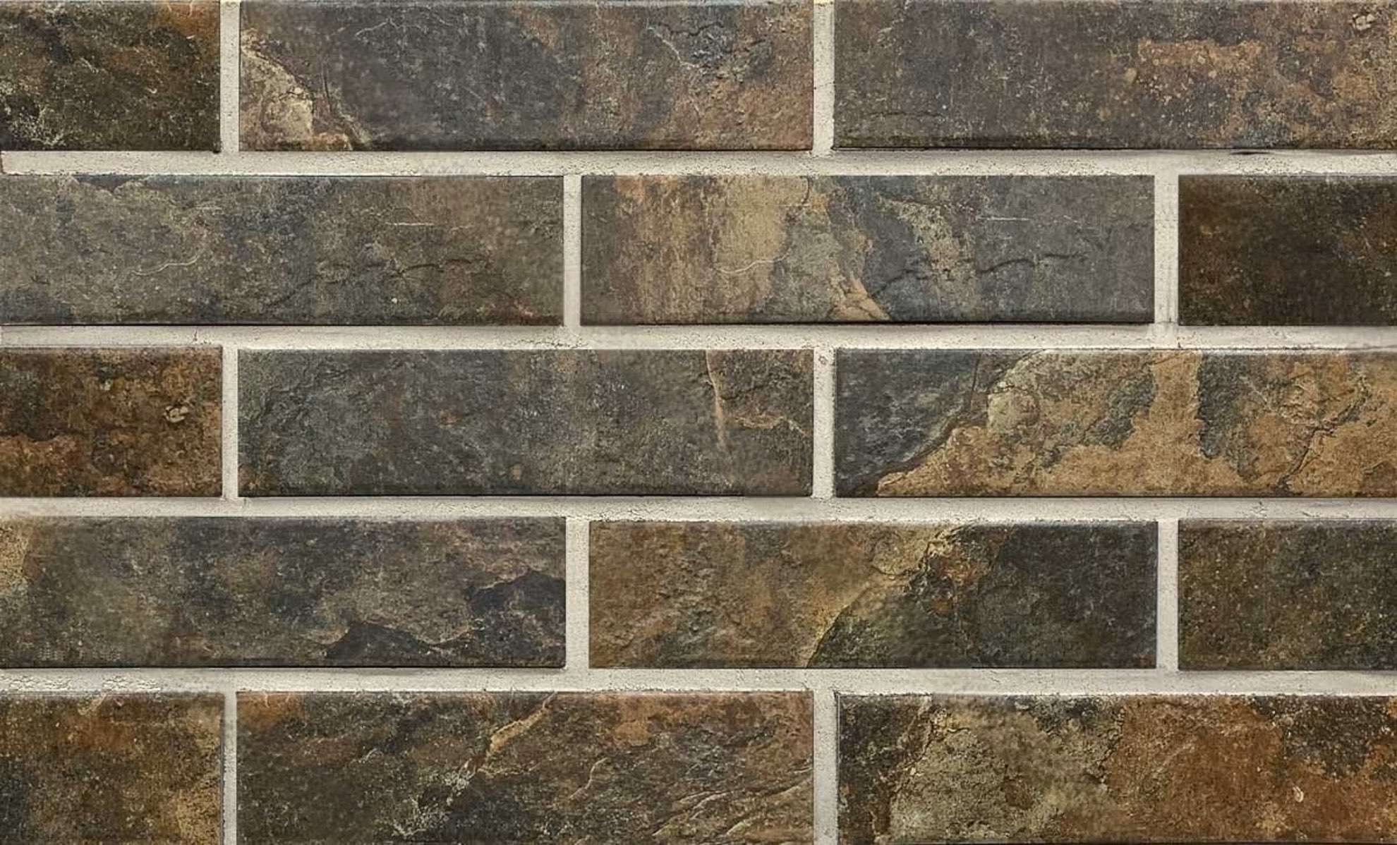 Колорадо-4 коричневая клинкерная фасадная плитка под кирпич 245*65*7 мм, керамин