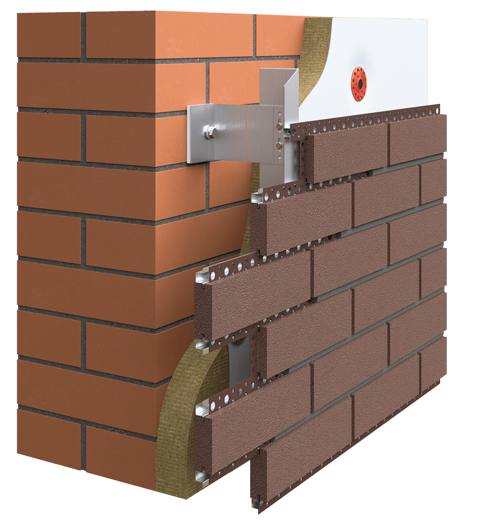 BP-1 Metal Dark Клинкерная фасадная плитка для НВФ навесного вент фасада 245*65*10 мм