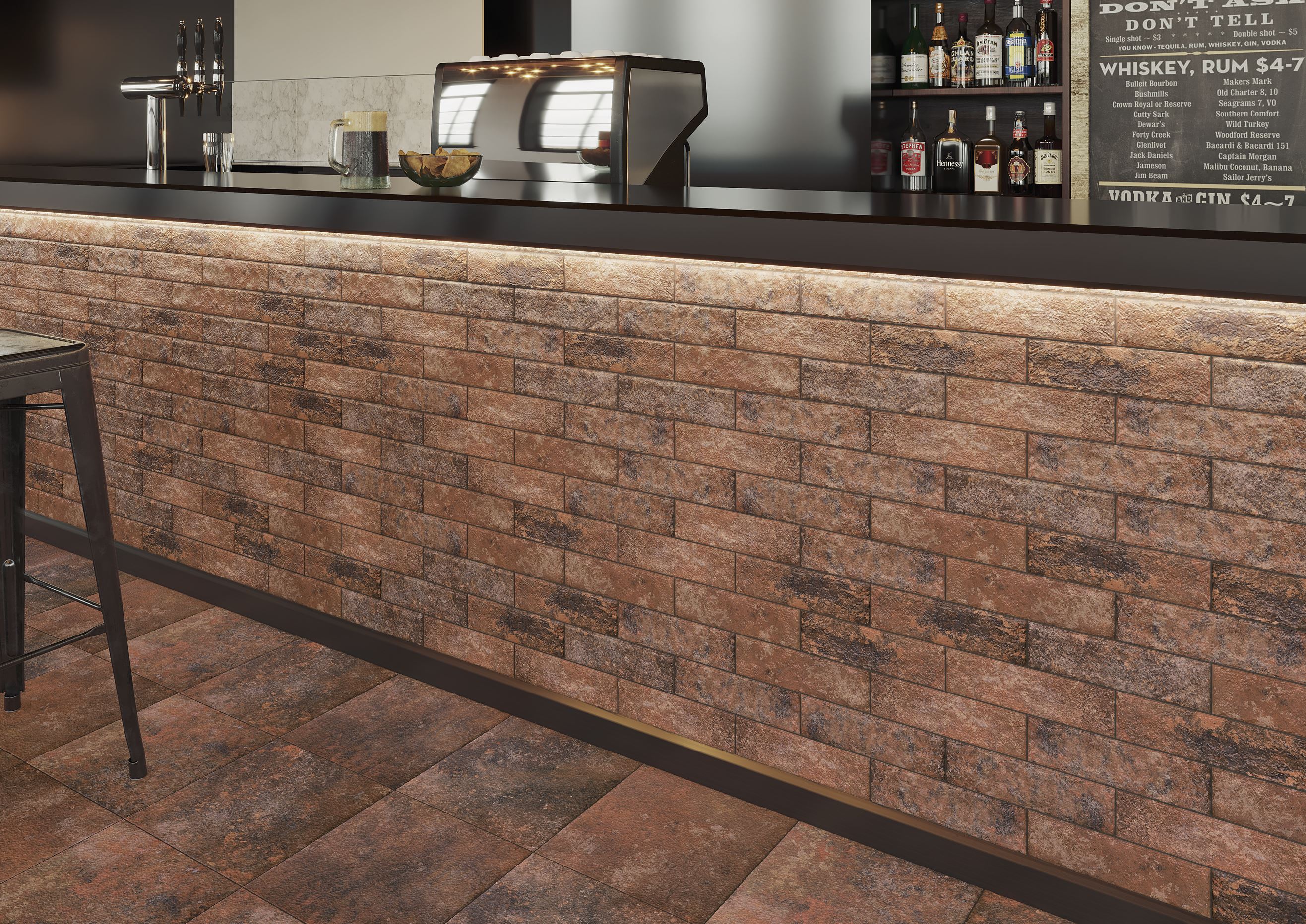 Arteon Rosso 245X66х7,4 мм Клинкерная фасадная плитка под кирпич облицовочная,черная