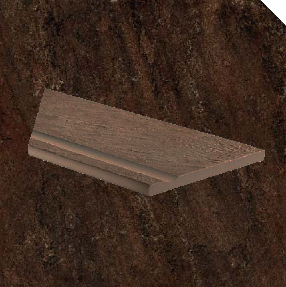 Тротуарная плитка Коричневая Lastra. Спец. Элемент- Бортик Угловой Бассейн Лс 30x60 Лэндстоун Браун \ Landstone Brown Piscina Angolo Sx 300х600х20мм