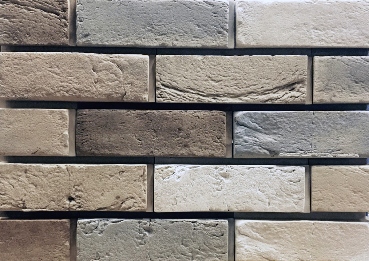 Эдинбург-1 Плитка под кирпич для навесного вент фасада без расшивки шва 210X65X20 мм искусственный камень