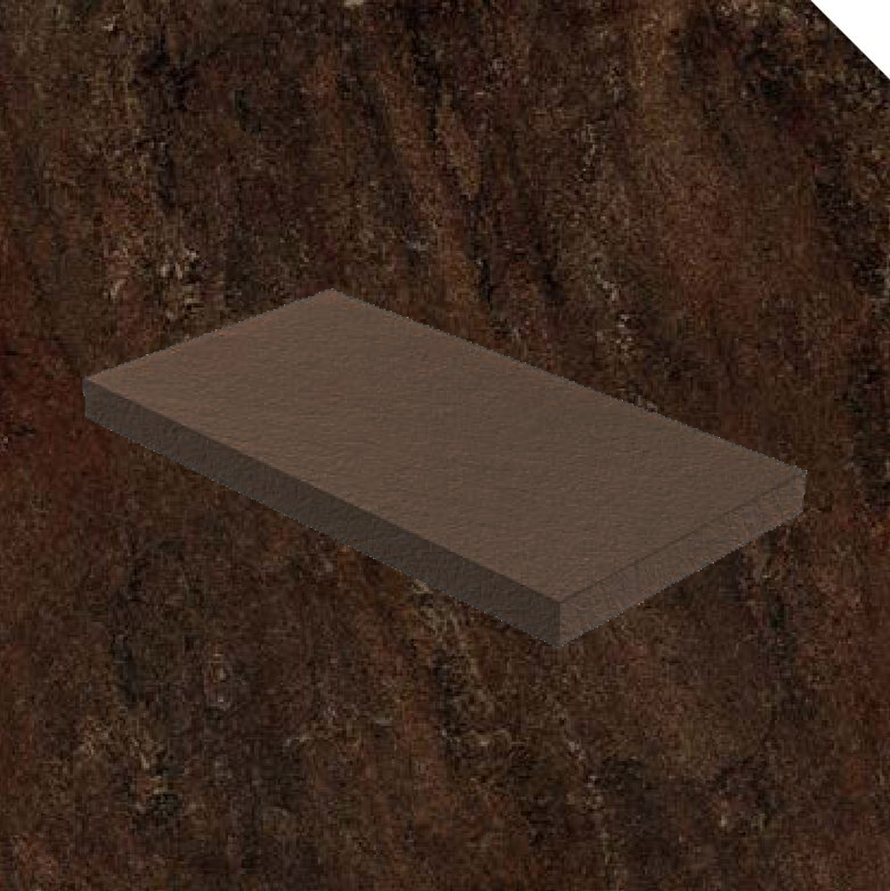 Тротуарная плитка Коричневая Lastra. Спец. Элемент- Ступень Угловая Лс Лэндстоун Браун \ Landstone Brown Scalino Angolare Sx 330х600х20мм