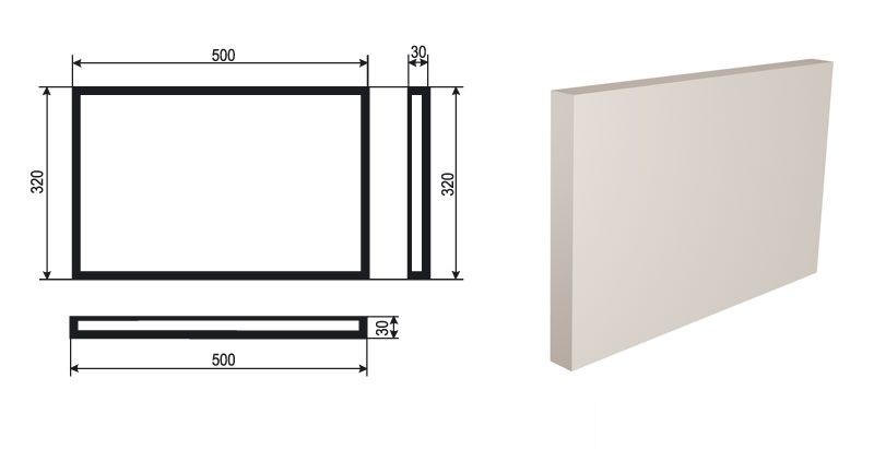 Рустовый камень (Боссажи)  для отделки Фасада углы - лепнина, декор из пенополистирола БВ-3/3 320*30*500 мм