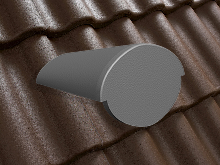 Начальная коньковая черепица натуральная цементно-песчаная Classic коричневый 22, Kriastak Baltic tile