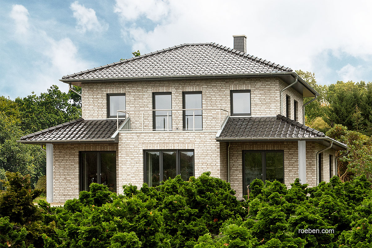 Керамическая черепица рядовая Roben LUGANO базальт ангоб