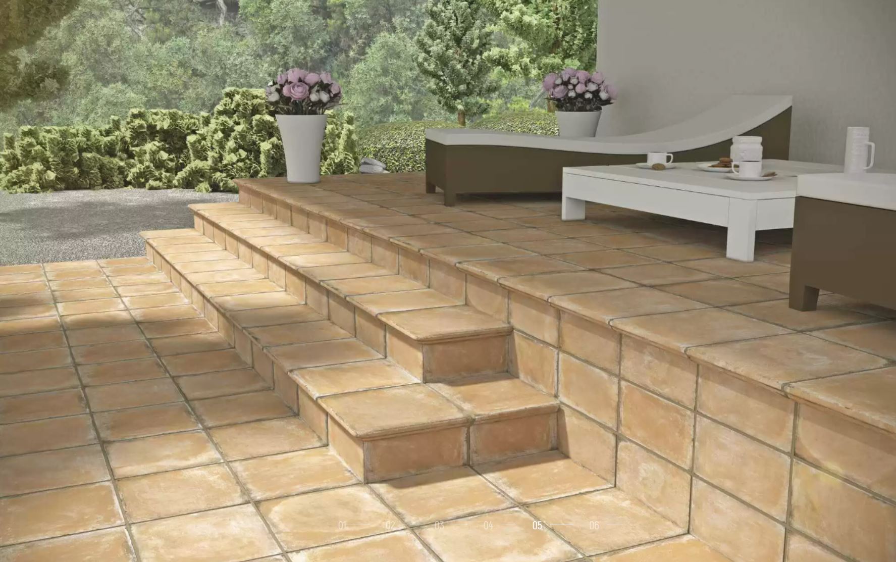 Alhamar PAJA Exagres 330*330*12 мм, клинкерная ступень флорентинер- с капиносом, противоскользящая