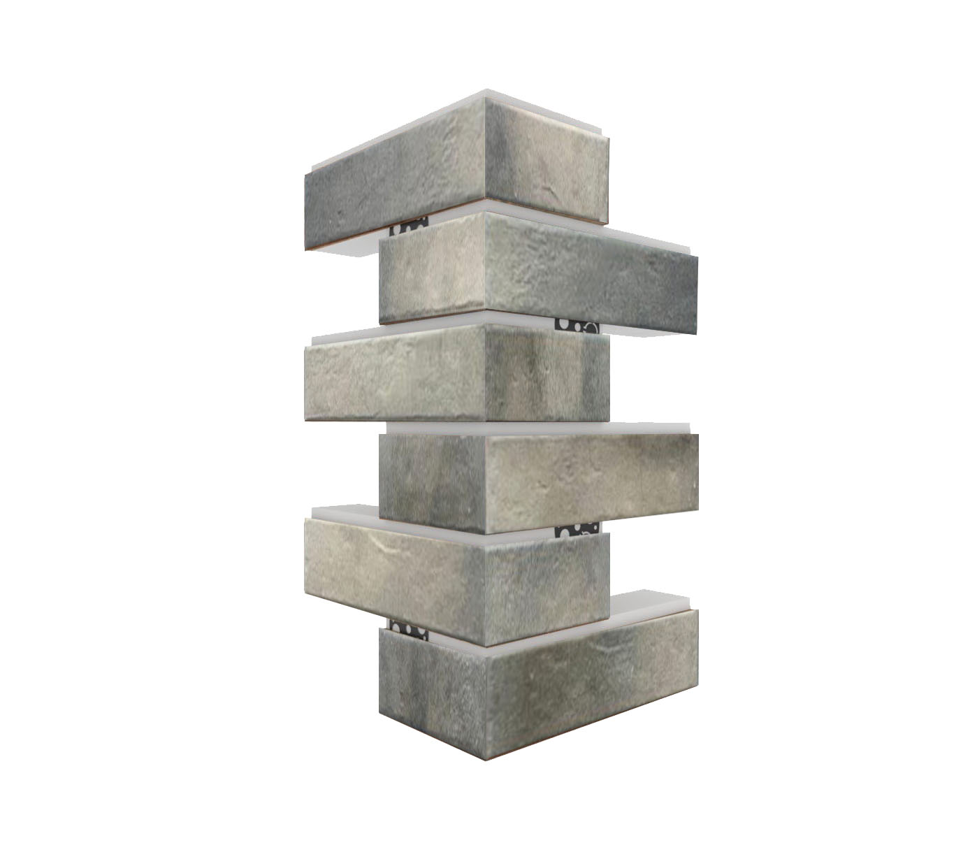 Retro Brick Pepper угловая фасадная термопанель из пенополистирола ППС 40 мм, 0,17 м2 с клинкерной плиткой