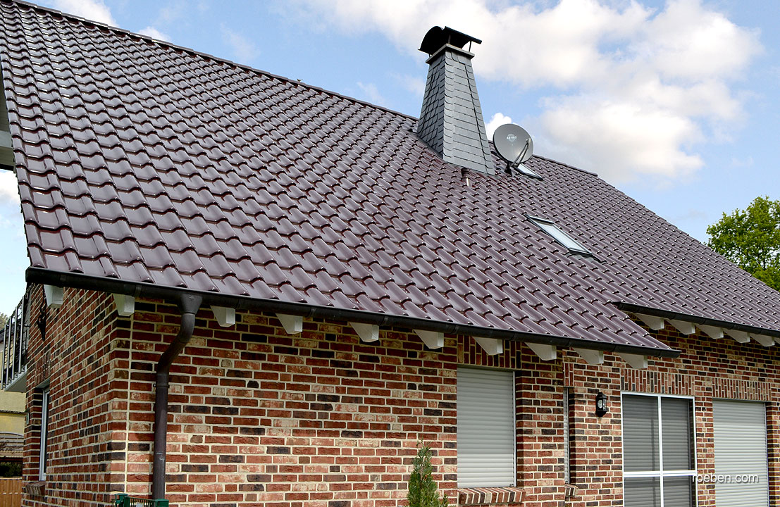 Керамическая черепица рядовая Roben FLANDERNplus красное вино глазурь