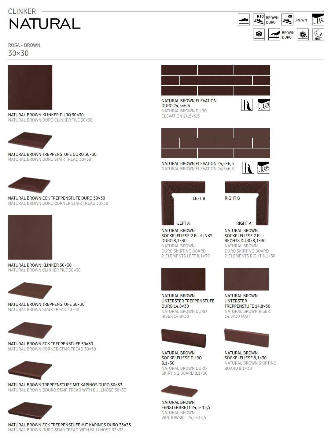 Natural Brown ступень угловая флорентинер противоскользящая с капиносом 330x330x11 мм