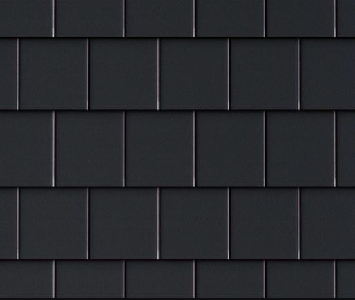 Натуральная цементно-песчаная черепица плоская рядовая Platt Classic Антрацит, Kriastak Baltic tile