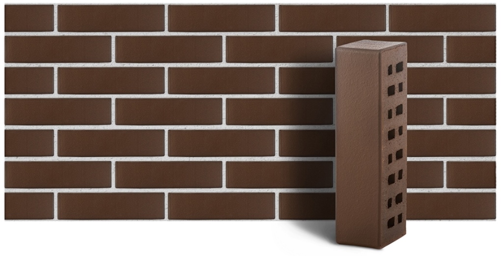 Кирпич лицевой клинкерный ЛСР пустотелый "Мюнхен" гладкий M300, 250*85*65 мм