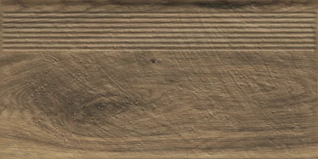 Клинкерная ступень с насечками Carrizo Wood 600*300*8,5 мм – для улицы, террасы, крыльца, лестницы, морозостойкая