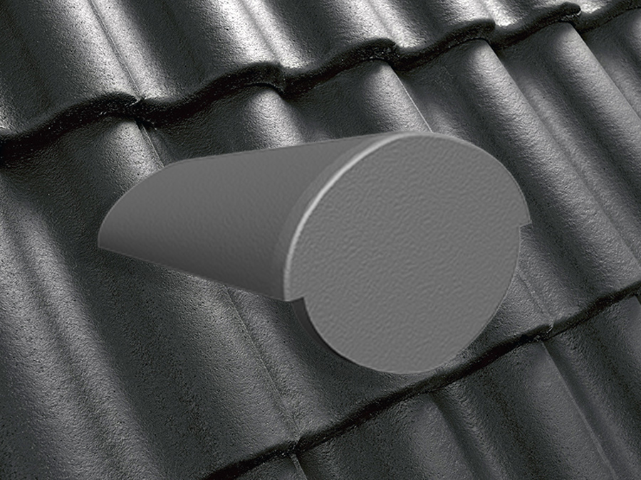 Начальная коньковая черепица натуральная цементно-песчаная Classic черный 20, Kriastak Baltic tile