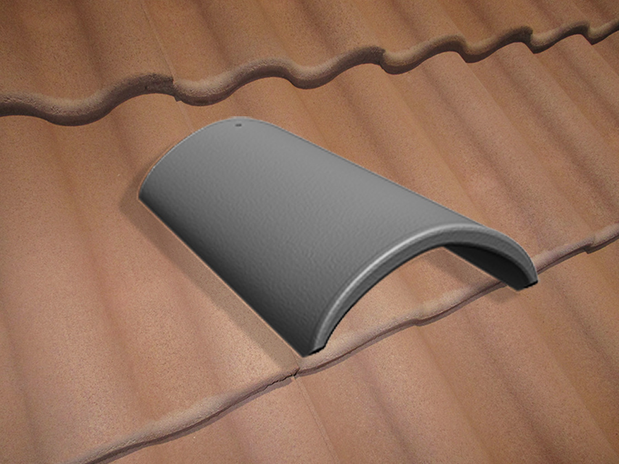 Коньковая черепица натуральная цементно-песчаная Light неокрашенный красный 71, Kriastak Baltic tile