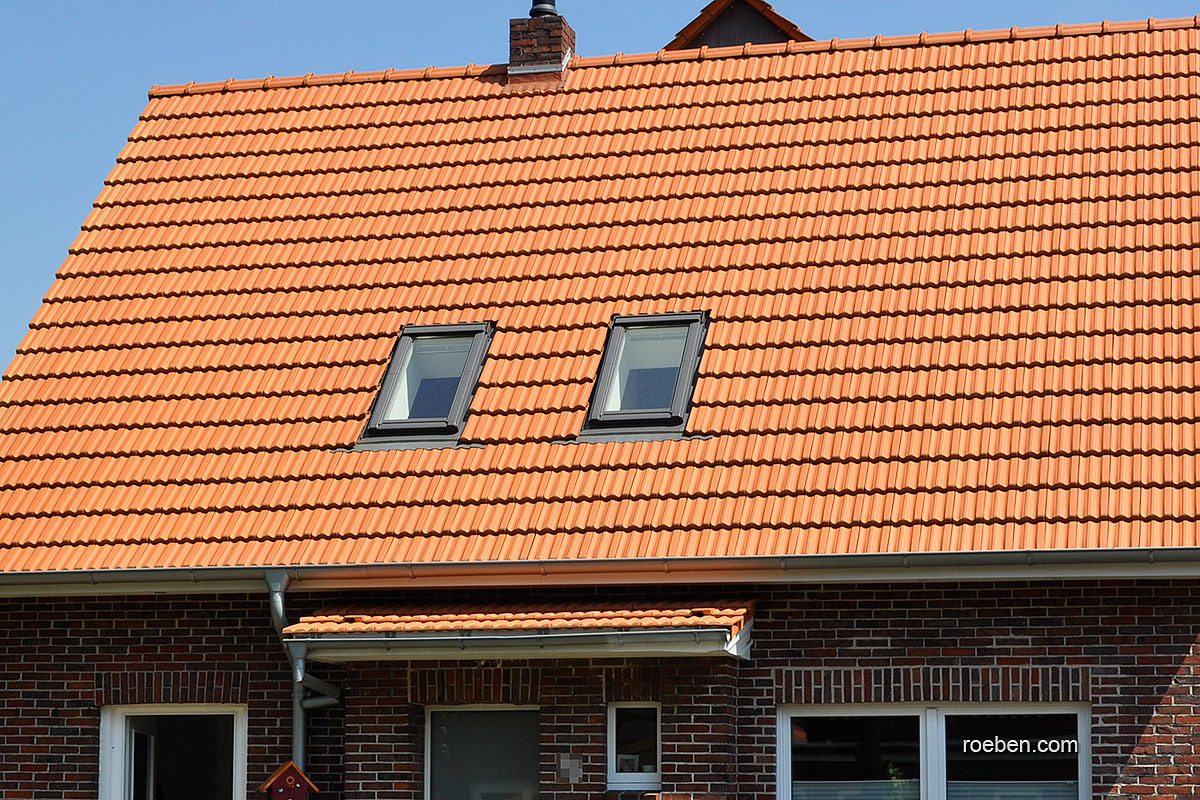 Керамическая черепица рядовая Roben Elsass натуральный красный