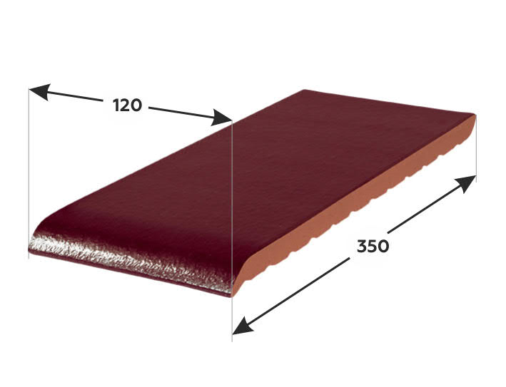 350*120*15 мм ОК35-16 вишневый сад, Клинкерный подоконник, отлив - фасад дома klinker