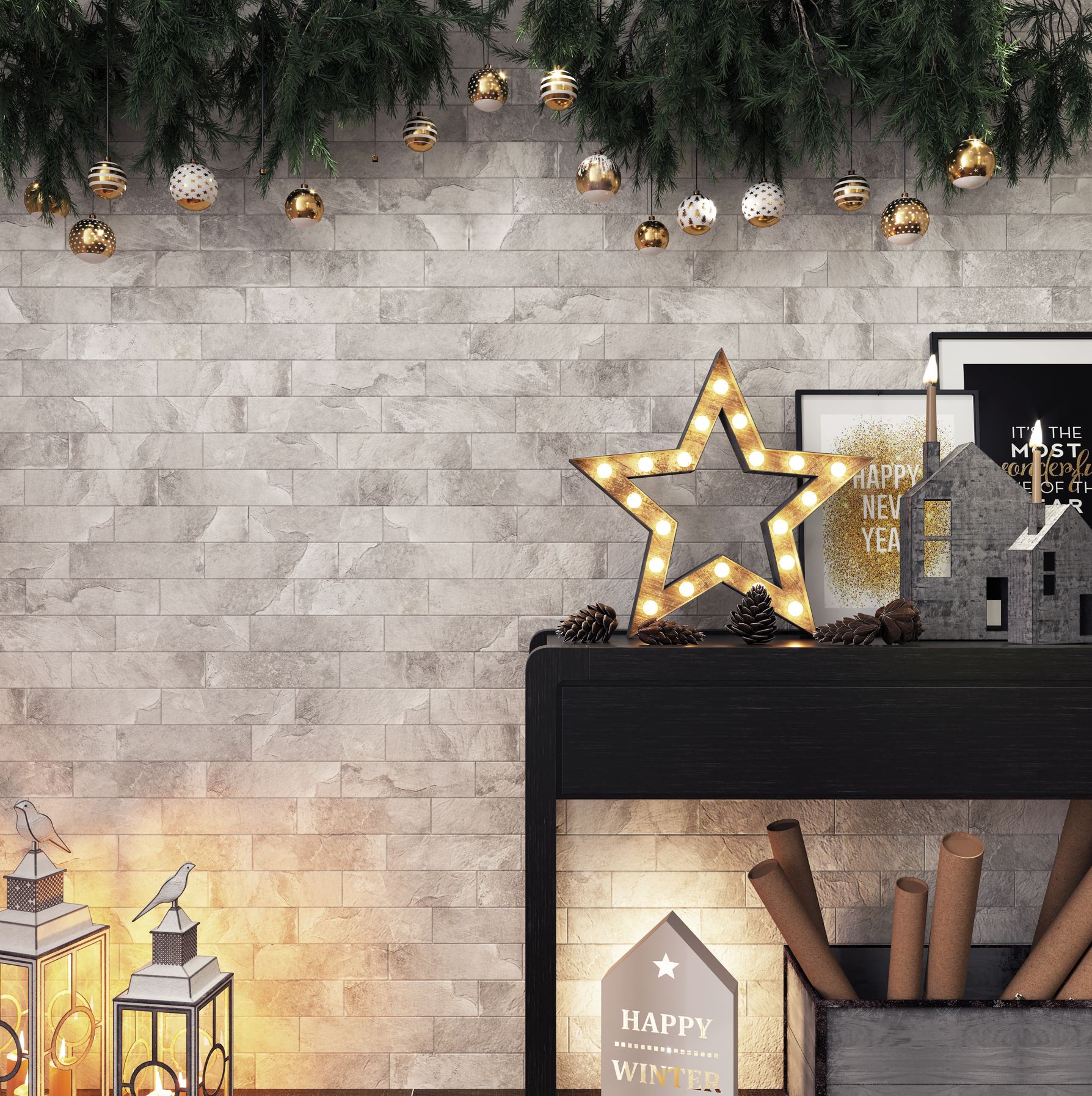 Колорадо-1 светло-серая клинкерная фасадная плитка под кирпич 245*65*7 мм, керамин