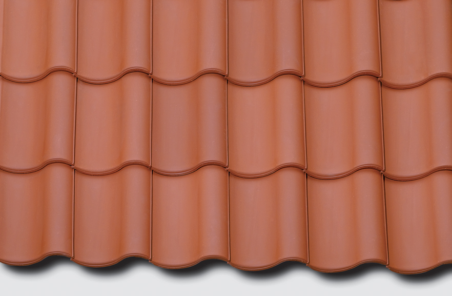 Керамическая черепица рядовая Natur-rot TG10 445х290 ABC, Натуральная красная