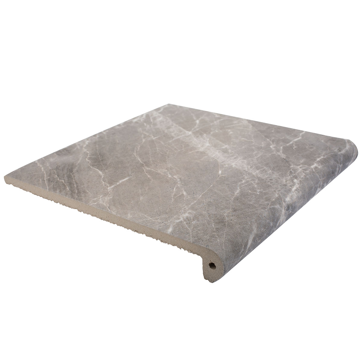 Nevada BASALTO Exagres 330*330*12 мм, клинкерная ступень флорентинер- с капиносом, противоскользящая