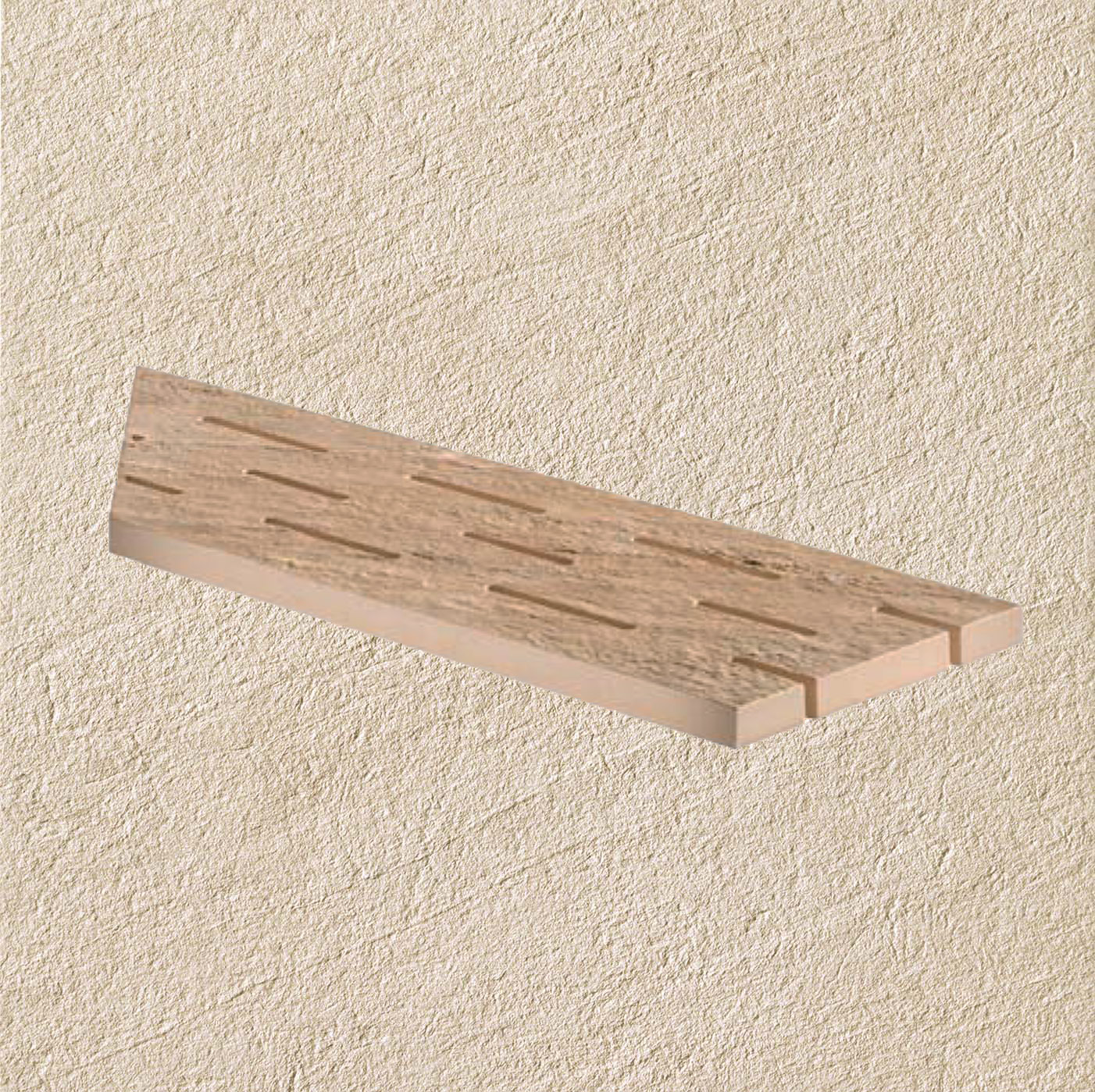 Тротуарная плитка Бежевая Lastra. Спец. Элемент- Решетка Угловая Лс 20x60 Клиф Бьянко \ Cliff Bianco Griglia Angolo Sx 200х600х20мм