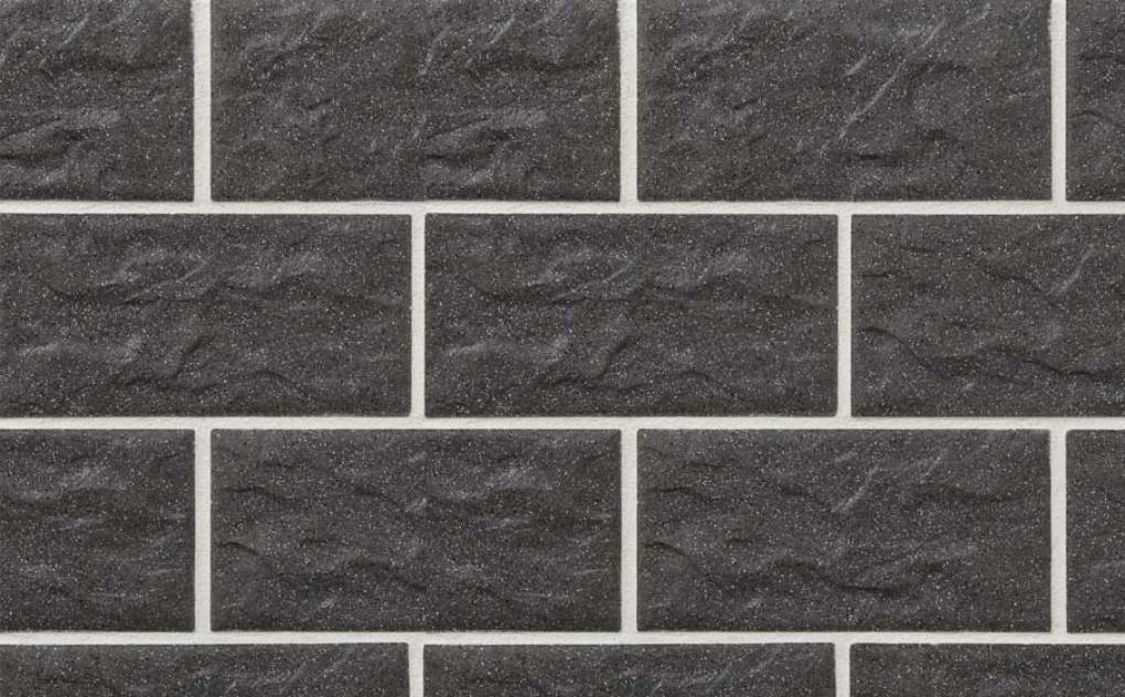 Клинкерная фасадная плитка облицовочная под камень Stroeher (Штроер) Kerabig KS 05 anthrazit рельефная, 302*148*12 мм