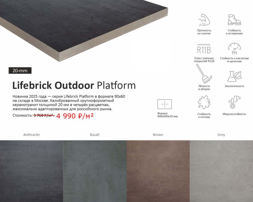 Акция на коллекцию плитки PLATFORM