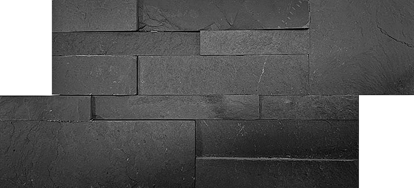 Сланец Черный 350*180*10\12 мм, натуральный камень для фасада и интерьера BD