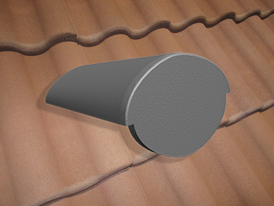 Начальная коньковая черепица натуральная цементно-песчаная Light неокрашенный красный 71, Kriastak Baltic tile