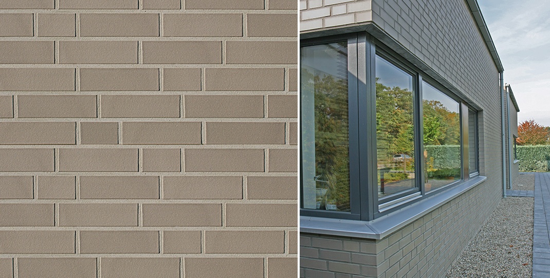 Фасадная Термопанель из пенополистирола ППС 60 мм с клинкерной плиткой Objekta Grau glatt 240*71*10 мм