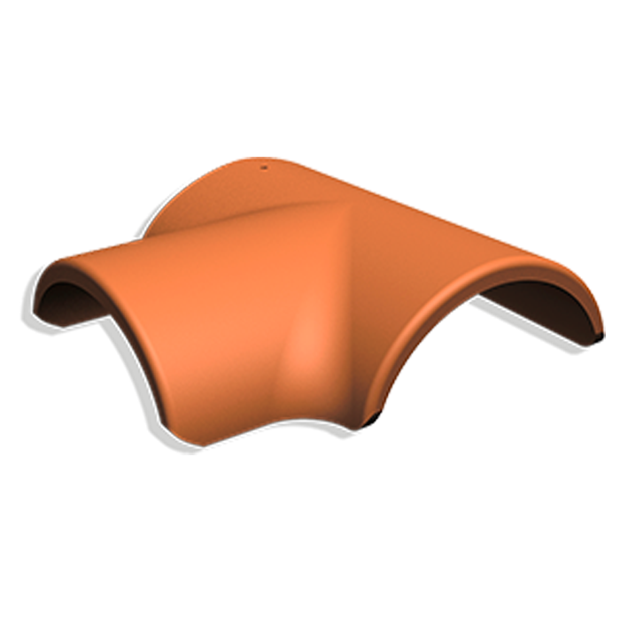 T-образная черепица натуральная цементно-песчаная Antik кирпично-красный 29, Kriastak Baltic tile