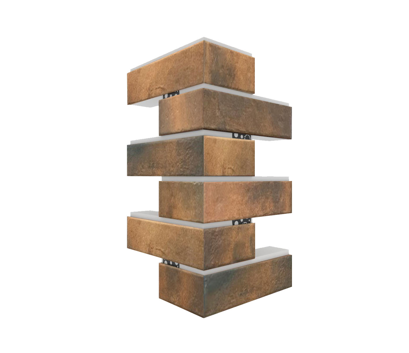 Retro Brick Chili угловая фасадная термопанель из пенополистирола ППС 40 мм, 0,17м2 с клинкерной плиткой