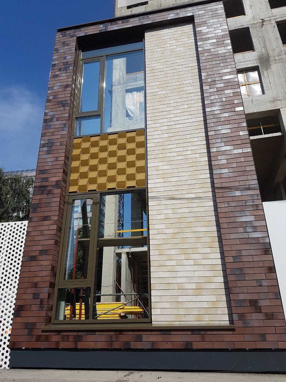 RIEGEL 50 450-gold-weiss, 490*40*14мм Stroeher Клинкерная фасадная плитка под кирпич ригельная Langformat