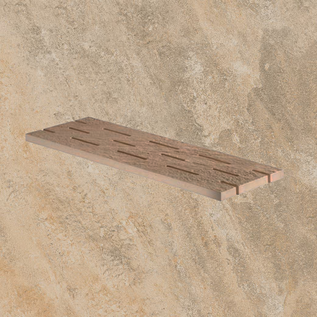 Тротуарная плитка Бежевая-золото Lastra. Спец. Элемент- Решетка 20x60 Лэндстоун Голд \ Landstone Gold Griglia 200х600х20мм