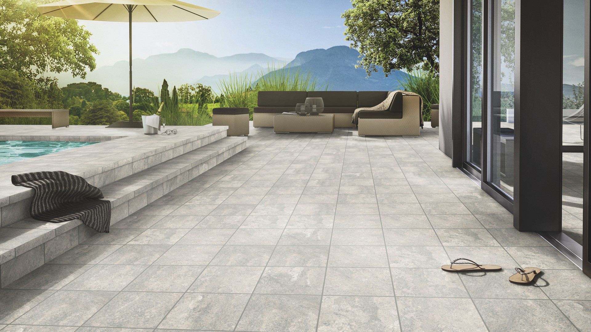 Клинкерная Ступень лофт Угловая противоскользящая плитка Stroeher KERAPLATTE EPOS 952 pidra 340*340*35*11 мм