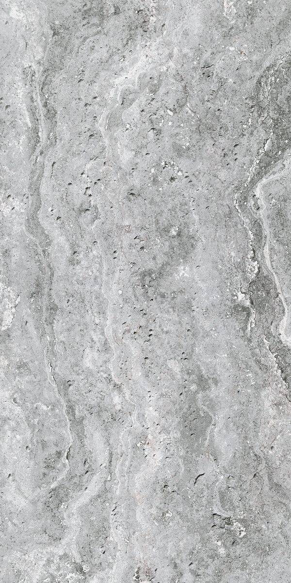 Rome Travertine Andes Grey (серый травертин с природной текстурой) — гибкий камень 3000×1200 мм