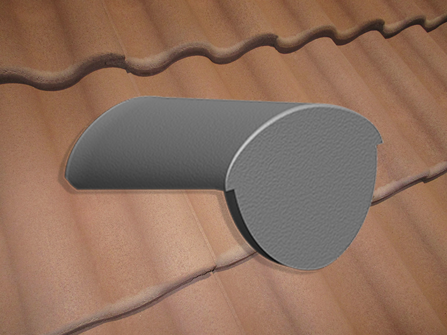 Конечная коньковая черепица натуральная цементно-песчаная Light неокрашенный красный 71, Kriastak Baltic tile