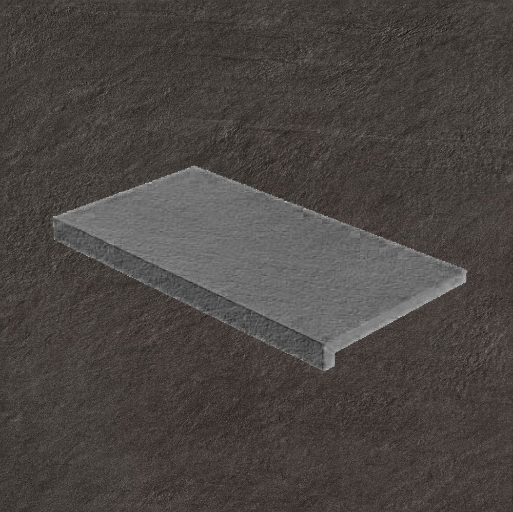 Тротуарная плитка Черная Lastra. Спец. Элемент- Ступень Лэндстоун Найт \ Landstone Night Scalino 330х600х20мм